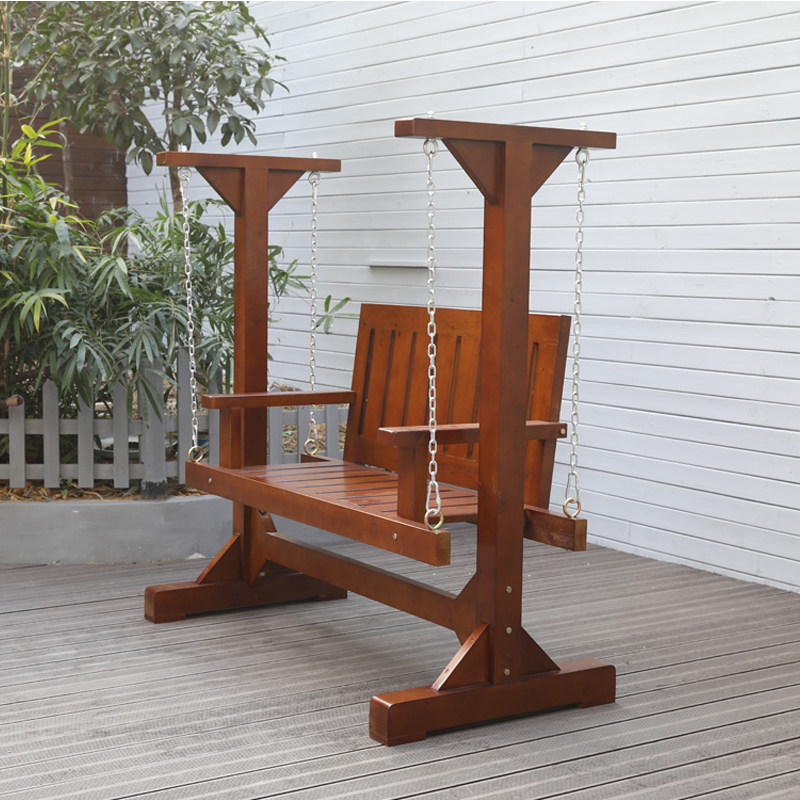 户外庭院秋千双人防腐木摇摇椅室外花园阳台户外秋千