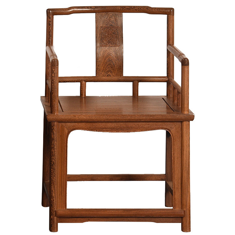 红木家具鸡翅木官帽椅太师椅 中式实木仿古茶椅 家用书桌书房椅子