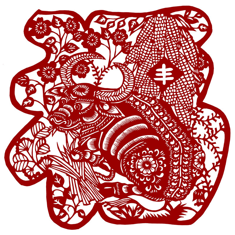 底稿十二生肖福字剪纸图样手工刻纸图案打印中国剪纸