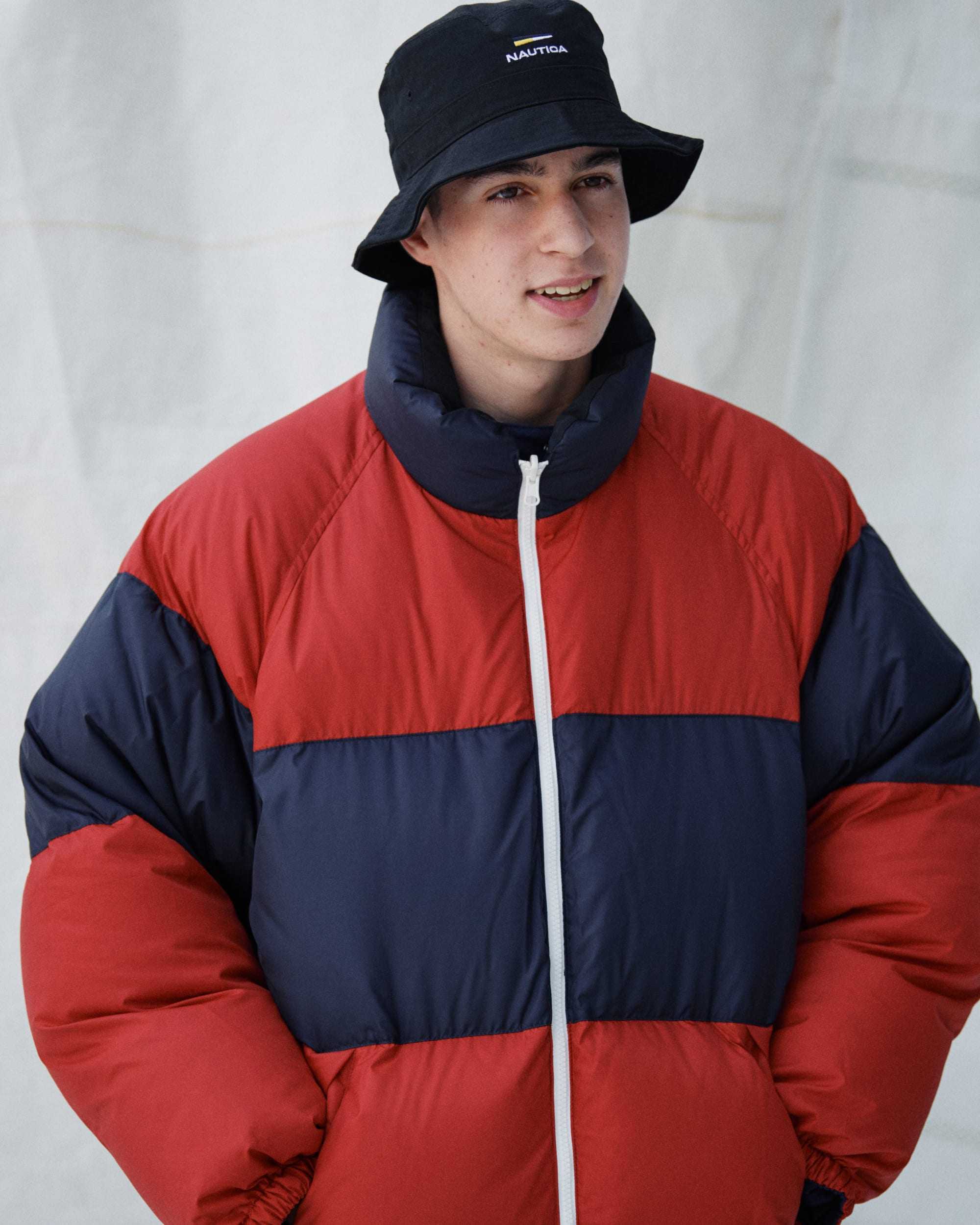 nauticareversibledown20aw长谷川监制fs限定双面拼接羽绒服