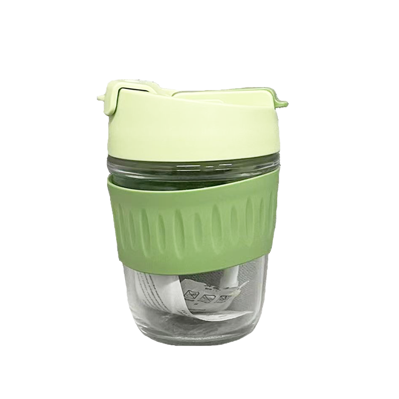 miniso名创创优品一两用玻璃杯隔热咖啡杯儿童吸管玻璃杯