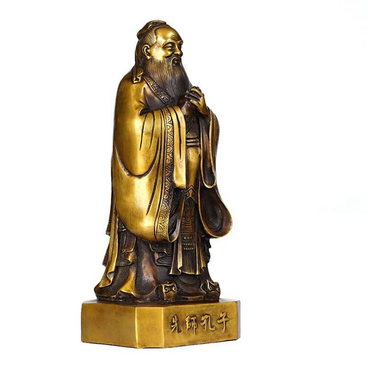 孔子纯铜雕像摆件大号孔夫子铜像智慧助学学业摆件