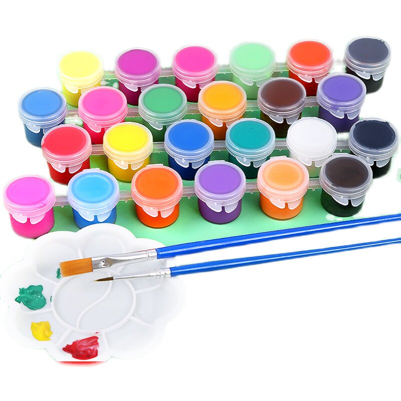 颜料丙烯小盒盒装24色5ml绘画套装幼儿园儿童丙烯颜料