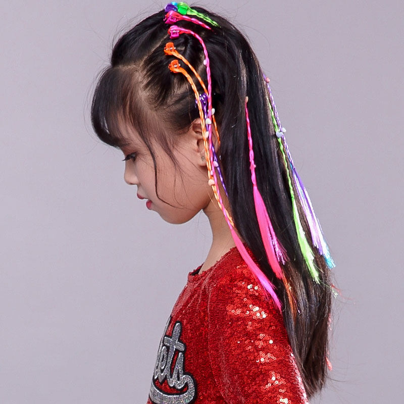 饰品彩色小辫子抓夹舞台演出女生可爱儿童头饰发饰