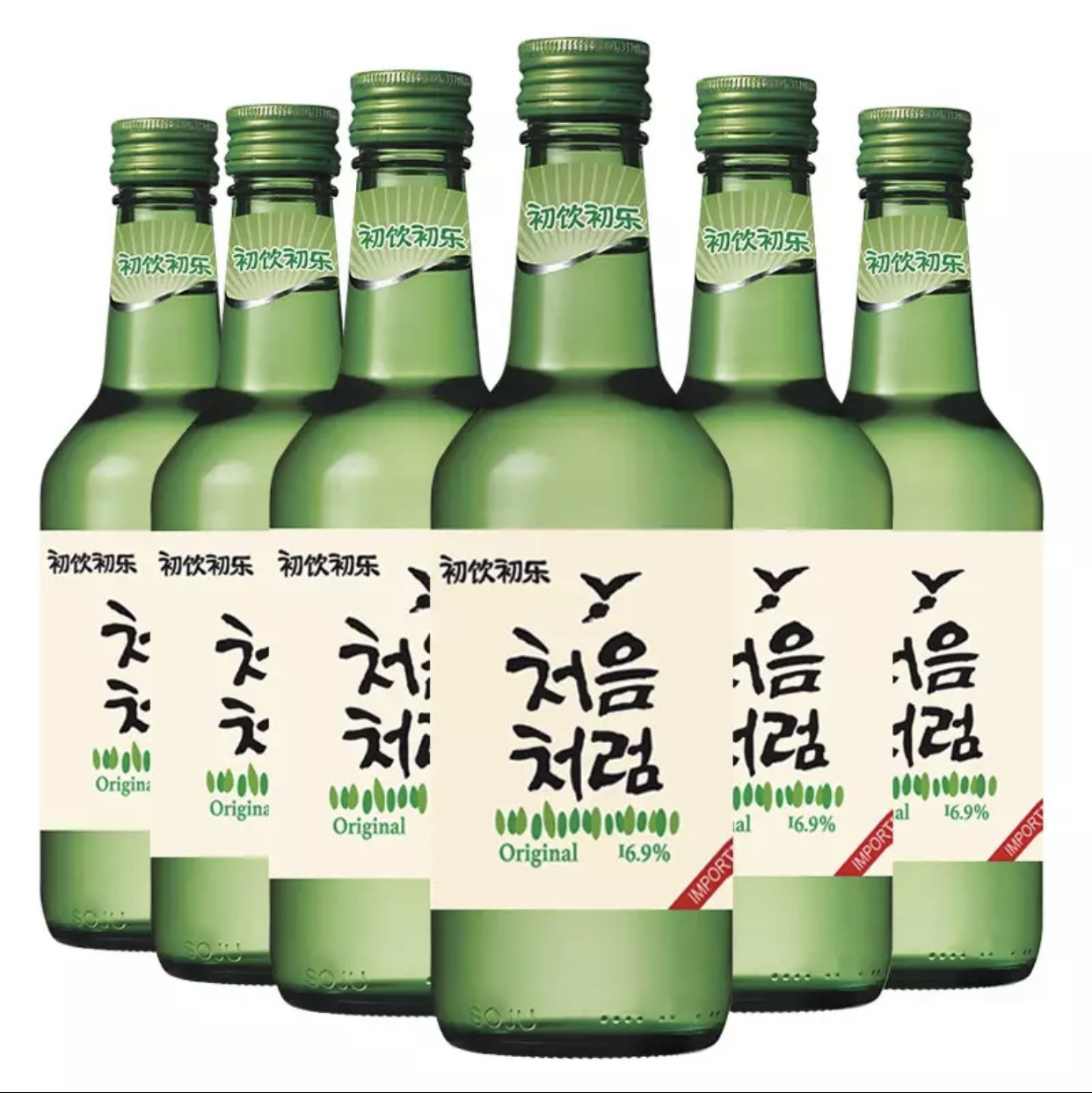 瓶装韩国乐天烧酒进口lotte初饮初乐果味苹果清酒