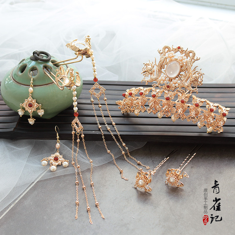 宋明明宫步摇流苏套装发饰制汉唐宋明雀记头饰发饰