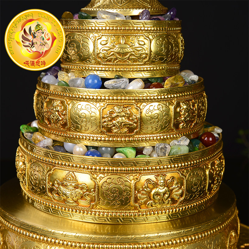 天语龙吟慧宝纯铜三十七堆曼扎供修曼扎盘修盘宝石摆件