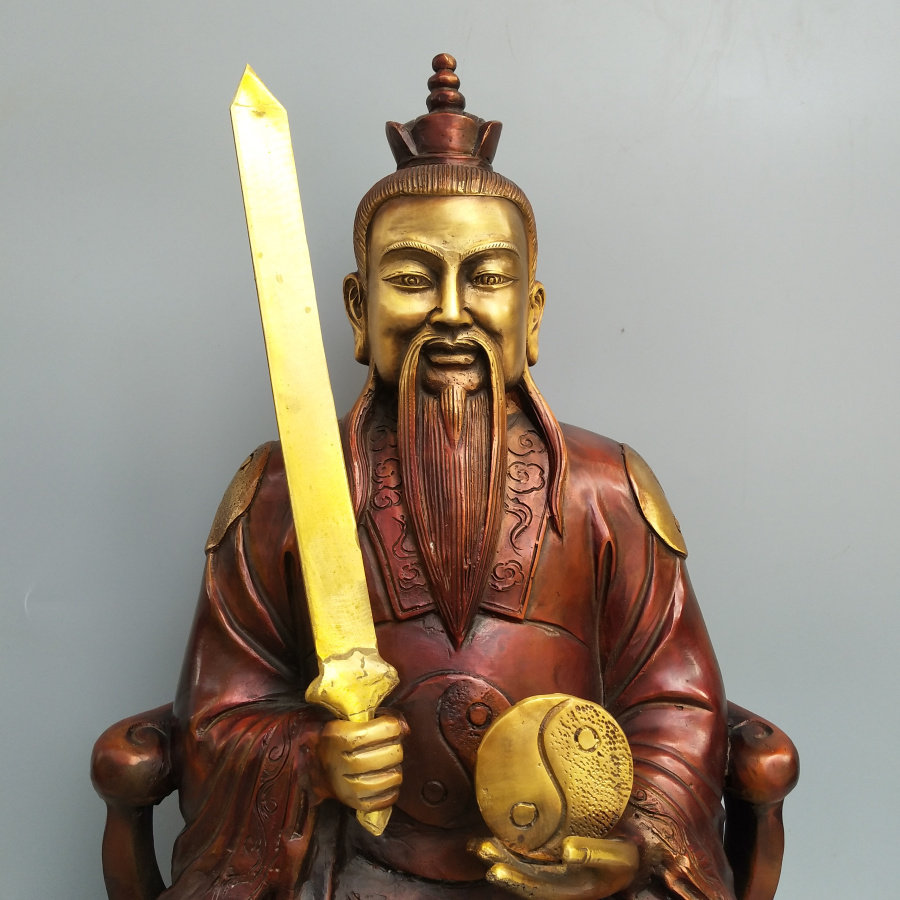 祖师太极张三丰铜像摆件纯铜八卦师爷武当山张真人摆件