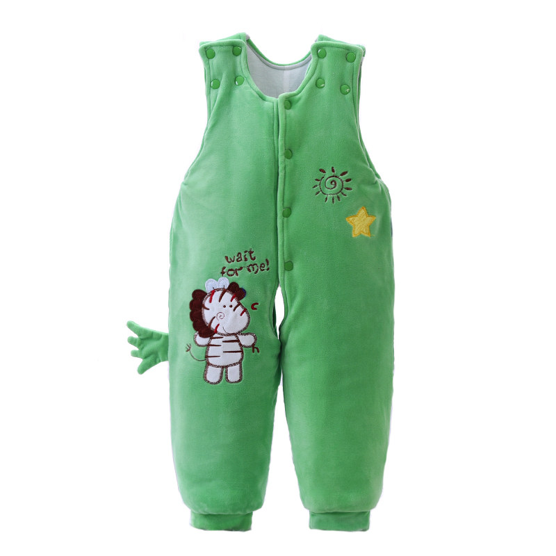 男女宝宝秋冬季背带棉裤婴幼儿开档裤子加厚加棉连体衣儿童外出服