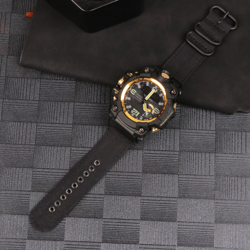 表带适配卡西欧gshoc大泥王运动运动gwg1000gb改装尼龙配件