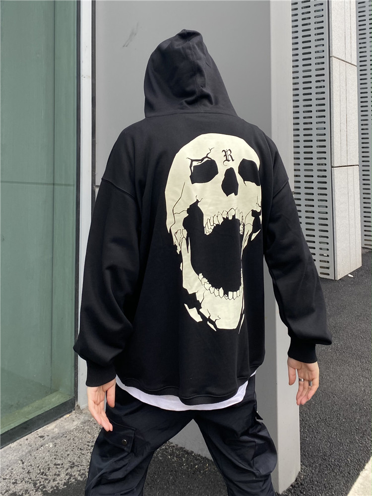 revengexxxtentacion同款卫衣美潮骷髅龙骨嘻哈高街秋冬卫衣