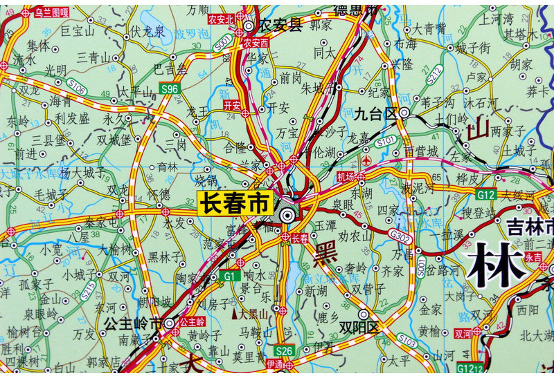 2020东北三省交通图挂图区域交通图覆膜挂杆地图141米14米x1米挂绳