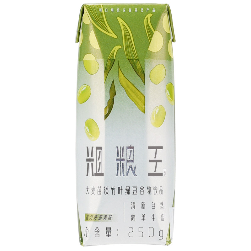 可口可乐 粗粮王饮料五谷绿豆大麦苗淡竹叶豆谷物早餐饮品250g*12