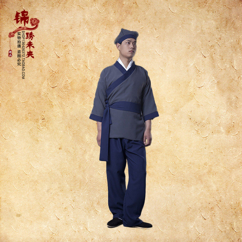 古装汉服小二平民路人村民百姓古代伙夫船夫伙计舞台演出服装出租