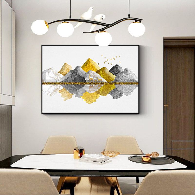 现代简约餐厅装饰画饭厅餐桌背景背景墙墙面挂画客厅现代装饰画