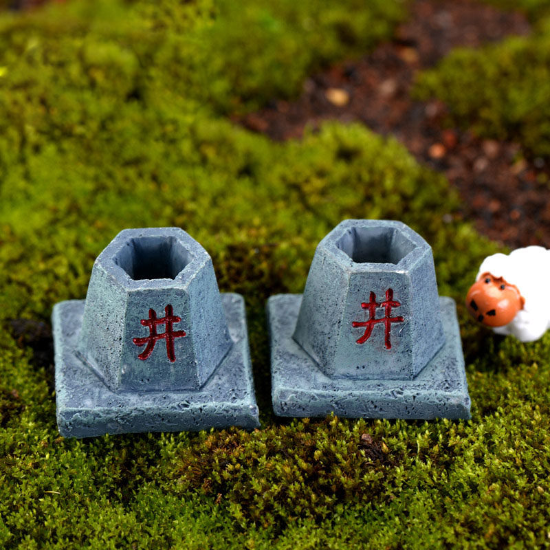 摆件景观造景装饰品树脂风格旧版古井diy组装摆件