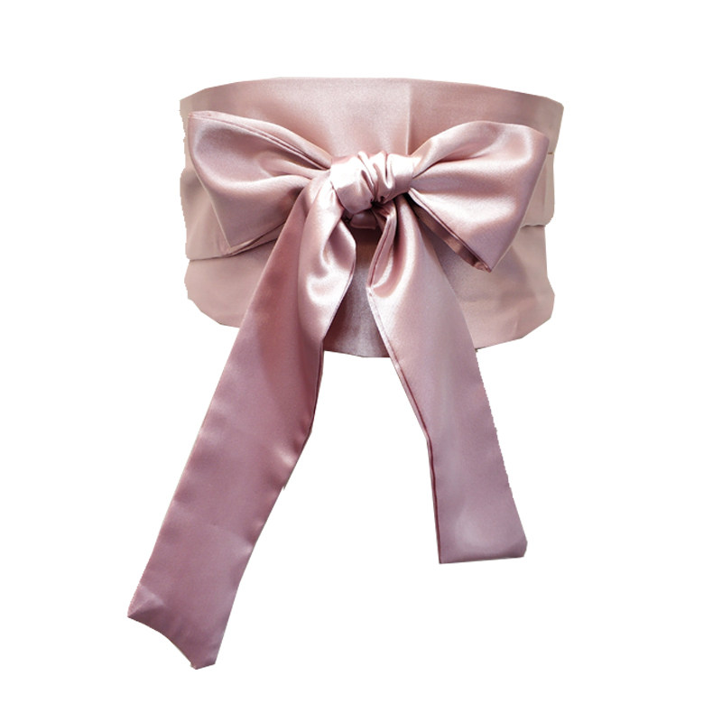 新款丝绸缎带韩版女配饰婚纱礼服加长加宽蝴蝶结腰带腰封 - 腰封の