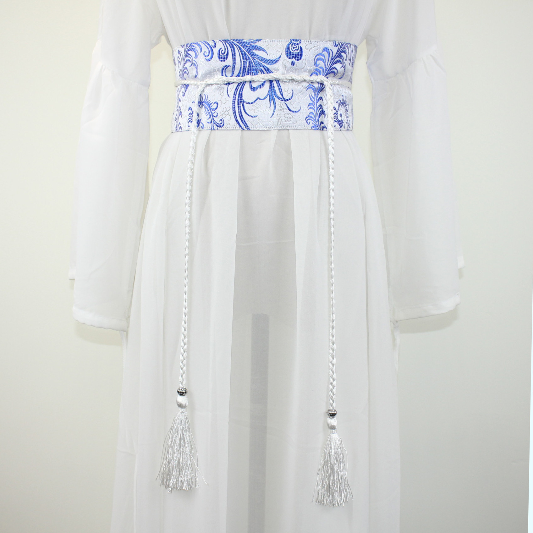 腰封王国九天凤尾自制流苏系带汉服古风锦缎腰带