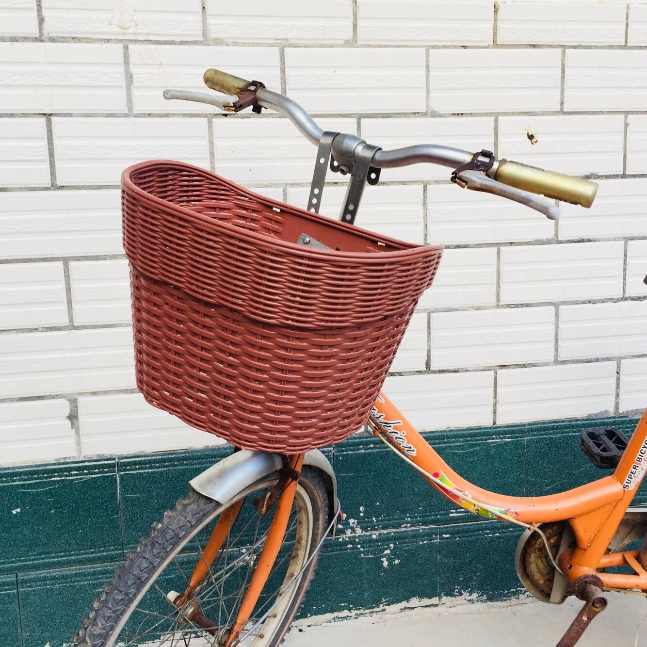 自行车车筐车篮电瓶车电动车车筐折叠车篓菜篮子支架塑料加大通用