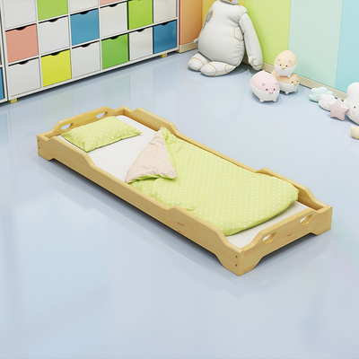 幼儿园午睡睡床实木托管小学生小床可折叠午托叠叠幼儿园专用床原婴童