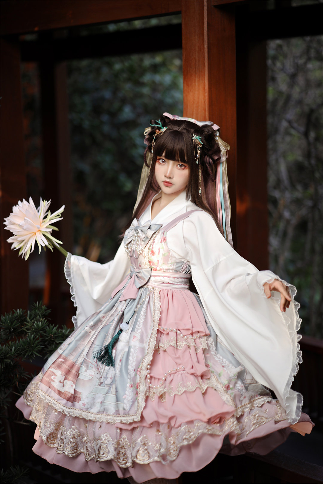 小鹿桃花酱鹿宫殿中华风jsk华丽lolita洛丽塔吊带lolita洛丽塔
