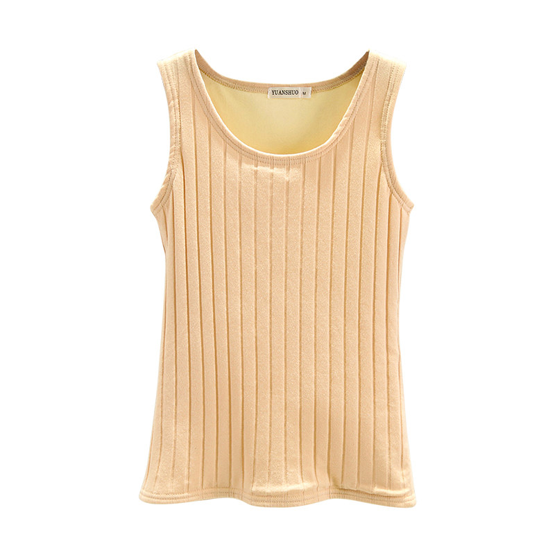 加绒背心秋冬加厚保暖吊带无袖内搭百搭打底背心吊带