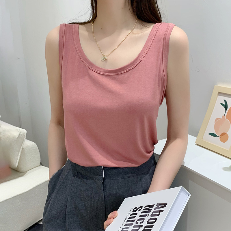莫代尔吊带背心女夏外穿圆领无袖宽松内搭上衣背心吊带