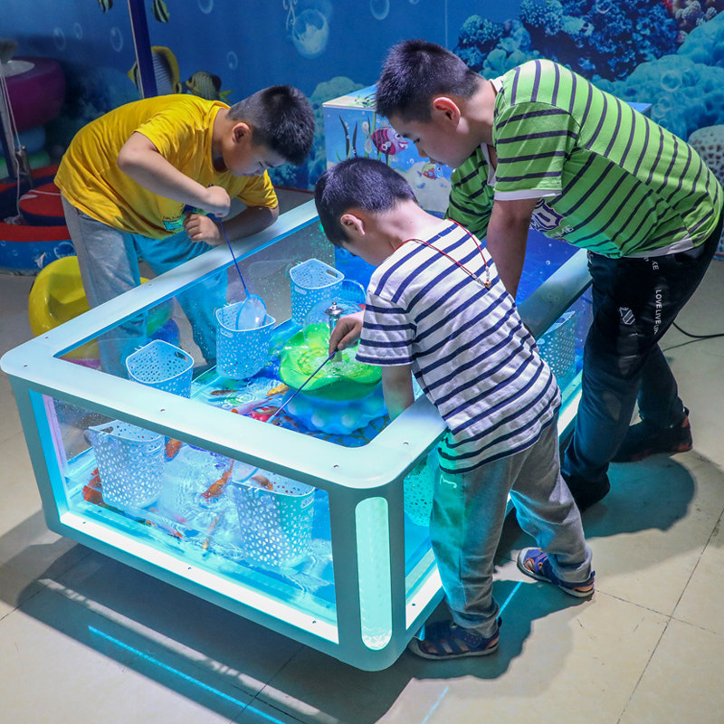 钓鱼鱼池小孩子儿童商用奶瓶吃奶厂家定制鱼缸游艺机