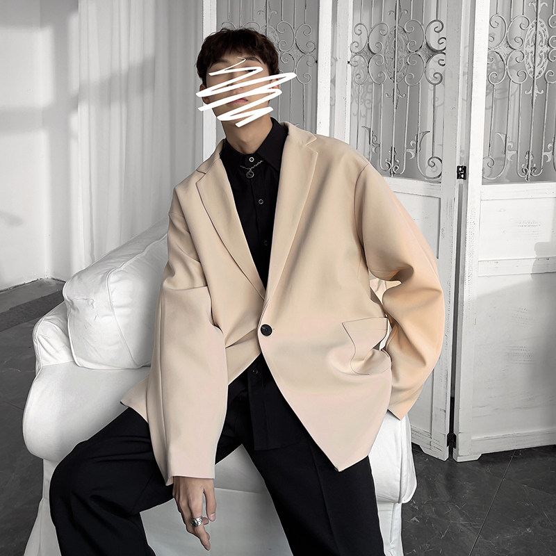 文艺男女店早春西装外套男韩版潮流宽松百搭ins港风