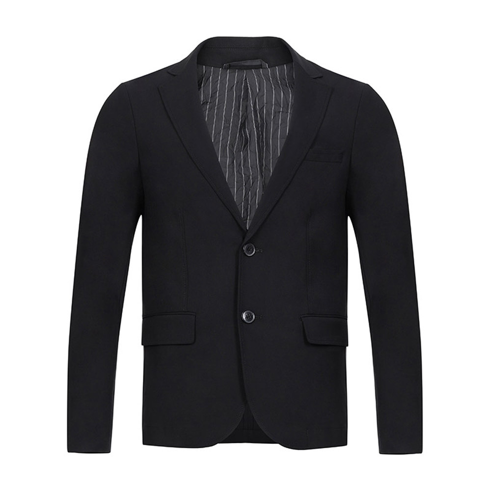 emporioarmani阿玛尼黑色羊毛翻领长袖纽扣男士西服西服