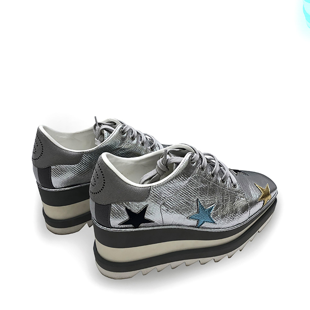stellamccartney银色休闲百搭女士时尚五角星厚底运动鞋运动休闲鞋