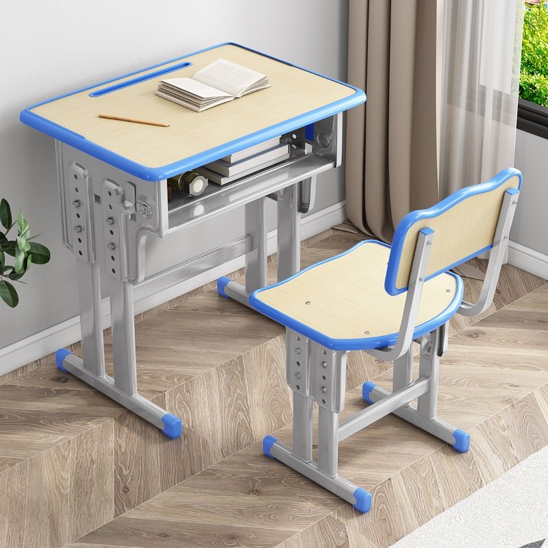 双人人高中小学生课桌椅加厚教室桌子培训班补习班辅导班课桌椅
