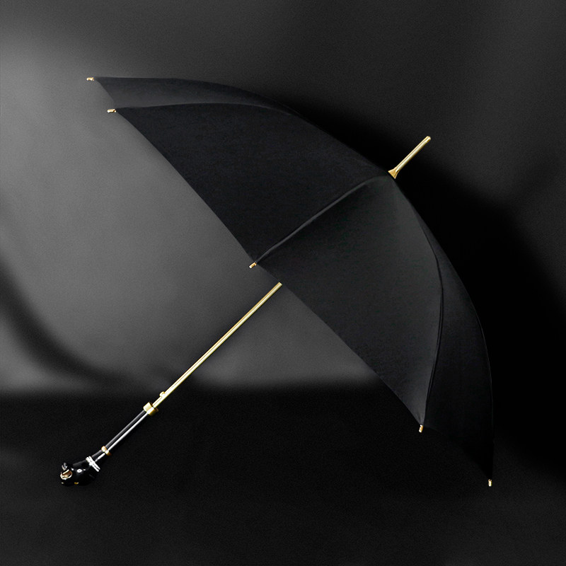 雨伞danmunier镶钻豹子英国轻奢黑色定制礼盒盒装伞
