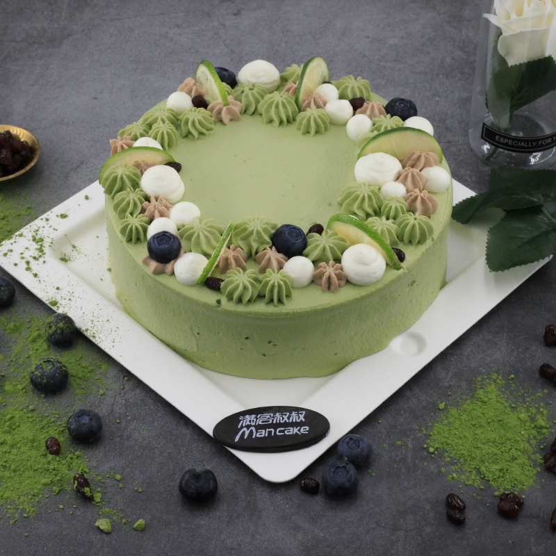 抹茶红豆生日蛋糕打发奶油乌鲁木齐昌吉低糖同城配送新鲜生日蛋糕