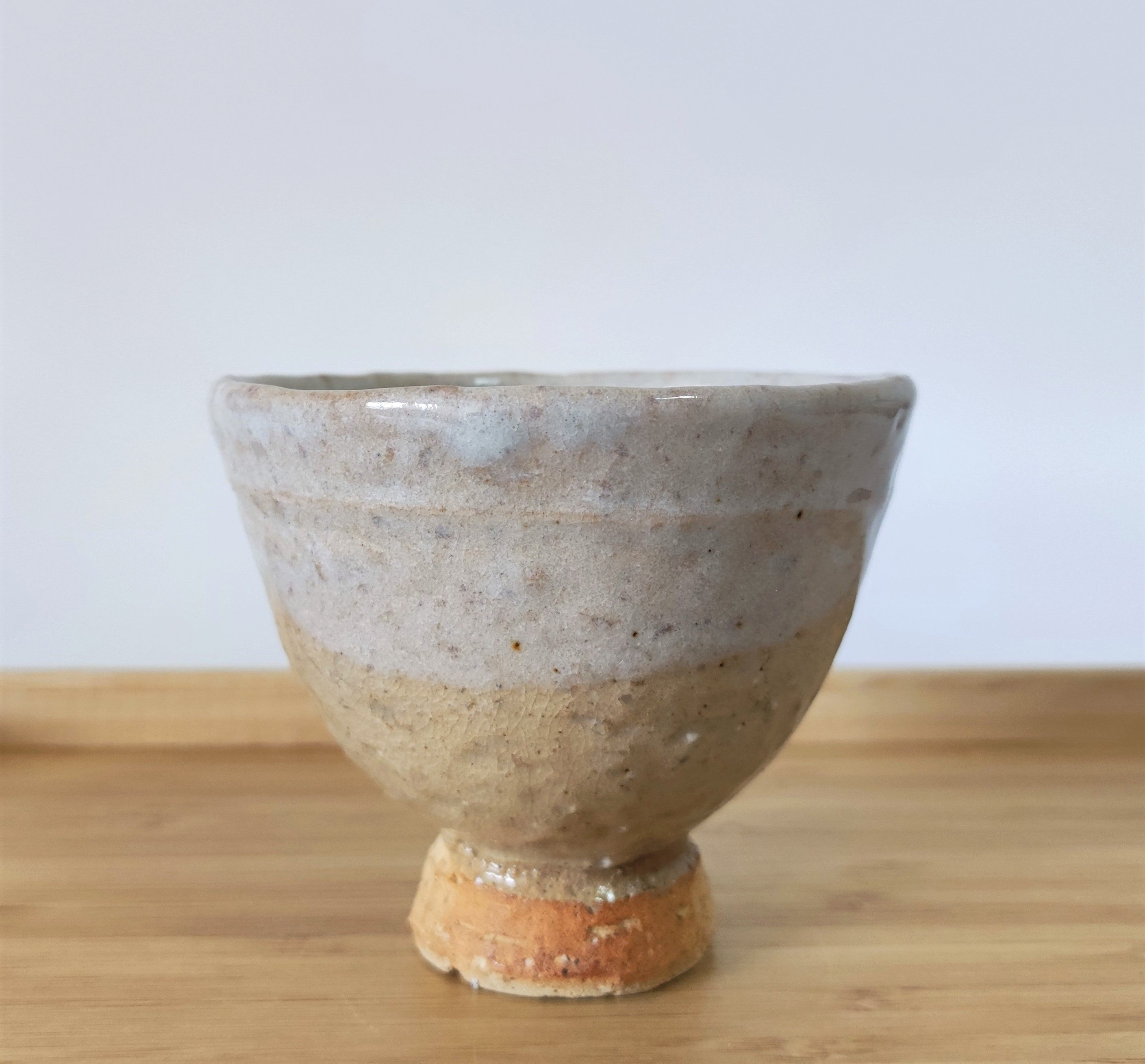 日本中古萩烧高台茶杯主人斗笠杯茶道具贺大眉茶杯