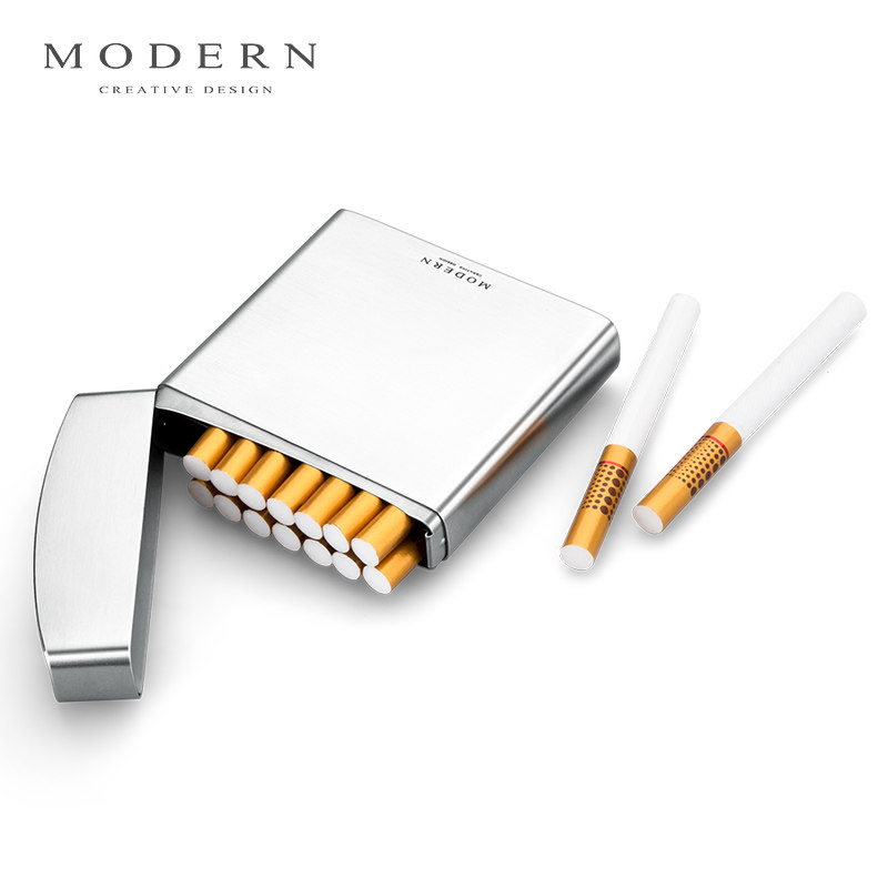 德国modern 男士绅士烟盒 创意不锈钢20支装香菸盒 时尚金属烟具