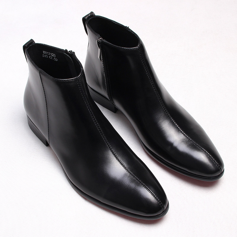 欧美新款男士高帮皮鞋尖头马丁靴男时装靴
