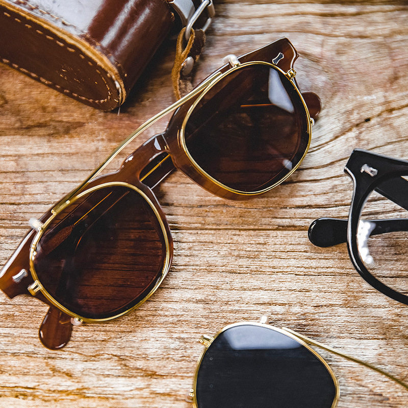 马登工装美式复古德普手工圆框眼镜阿美咔叽眼镜架