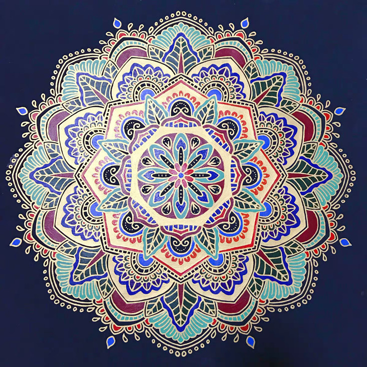 涂色曼陀罗布面手绘填色diy涂鸦装饰画世界diy