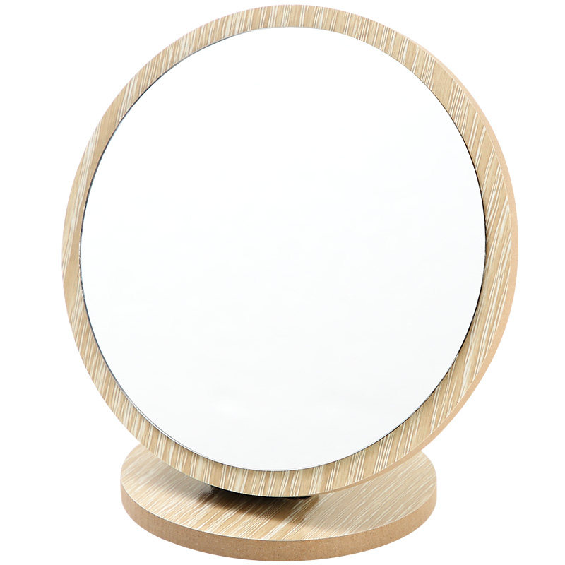 台式化妆镜折叠宿舍镜网红木质家用桌面可立小镜子女美容镜梳妆镜