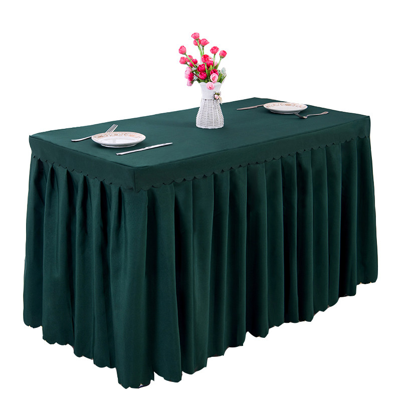 办公会议活动桌布桌裙桌套卓罩酒店婚礼台布长方形签到台裙摆摊