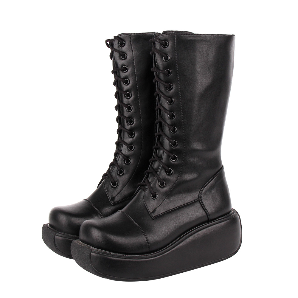 2022新款新品哥特punk朋克超高高跟6cm大圆时装靴