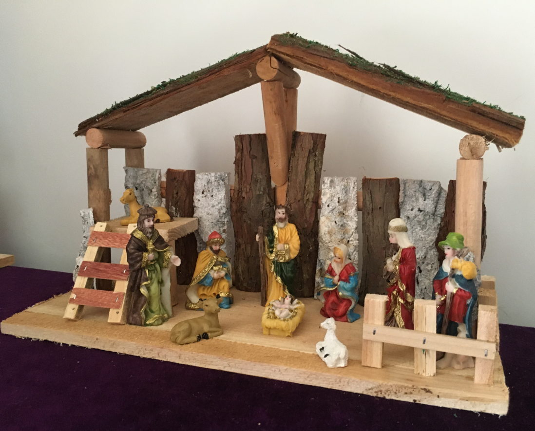 欧式耶稣圣婴圣诞节装饰马槽组大木屋摆件led摆件