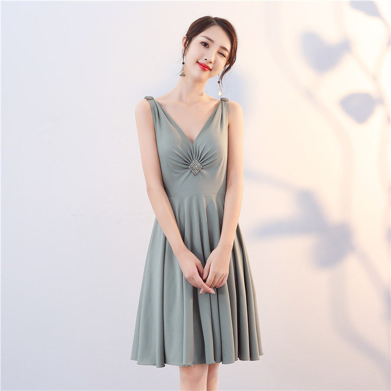 性感聚会宴会礼服女裙结婚新娘婚礼高端短裙礼服