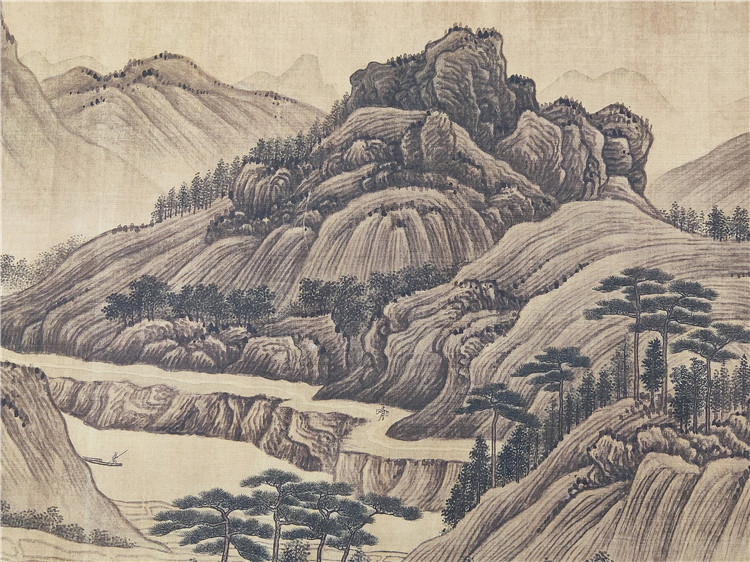 名画复制品会稽山图卷工笔画山水画长卷国画艺术微喷临摹装饰画