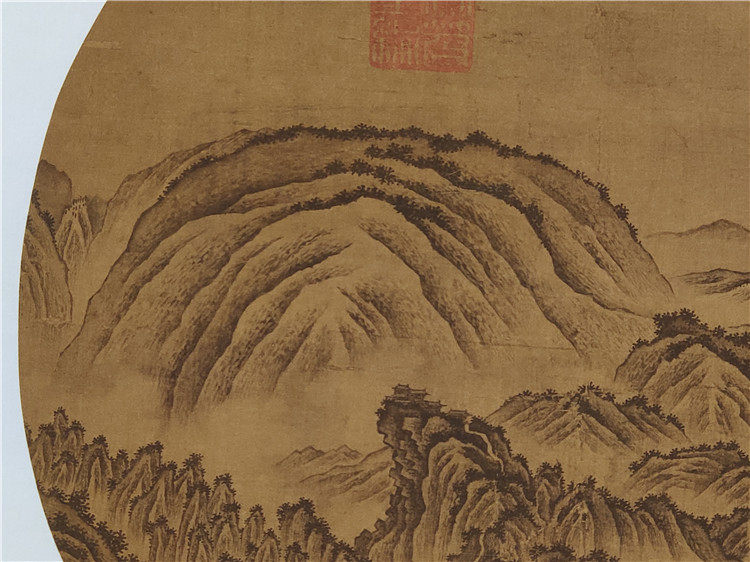 名画复制品宋画小品郑虔峻岭溪桥图山水画国画艺术微喷临摹装饰画