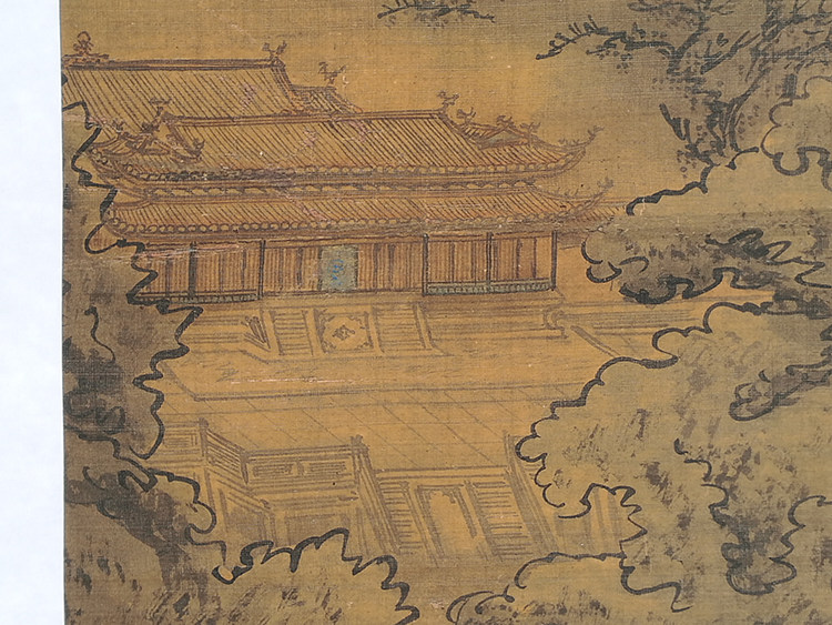 袁江汉宫秋月界画工笔画山水画国画古代名画复制品国画