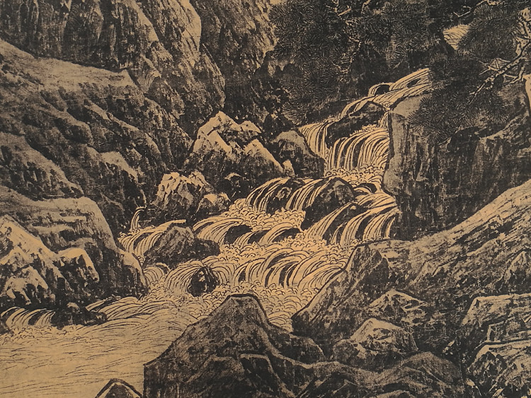 1:1李唐万壑松风宋画精品山水画国画古代名画复制品客厅装饰画