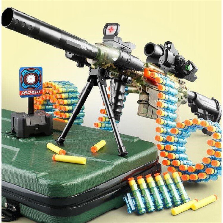 m416电动连发软弹儿童玩具小男孩机关枪仿真加特林重机枪电动玩具枪