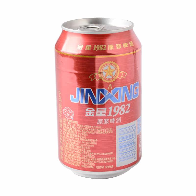 金星1982原浆啤酒330ml特制窖藏手工酒香怡人啤酒